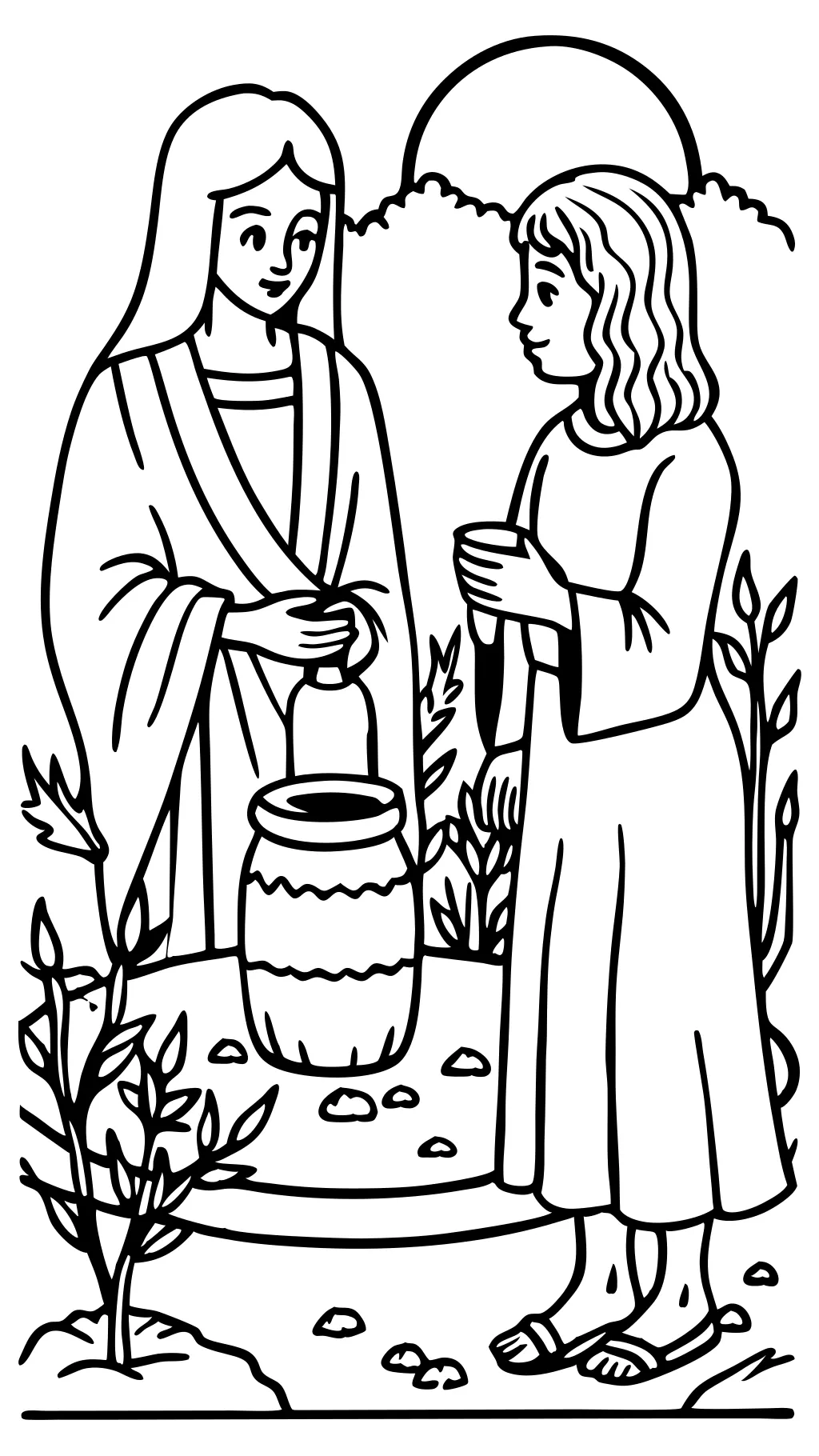 samaritan woman coloring page